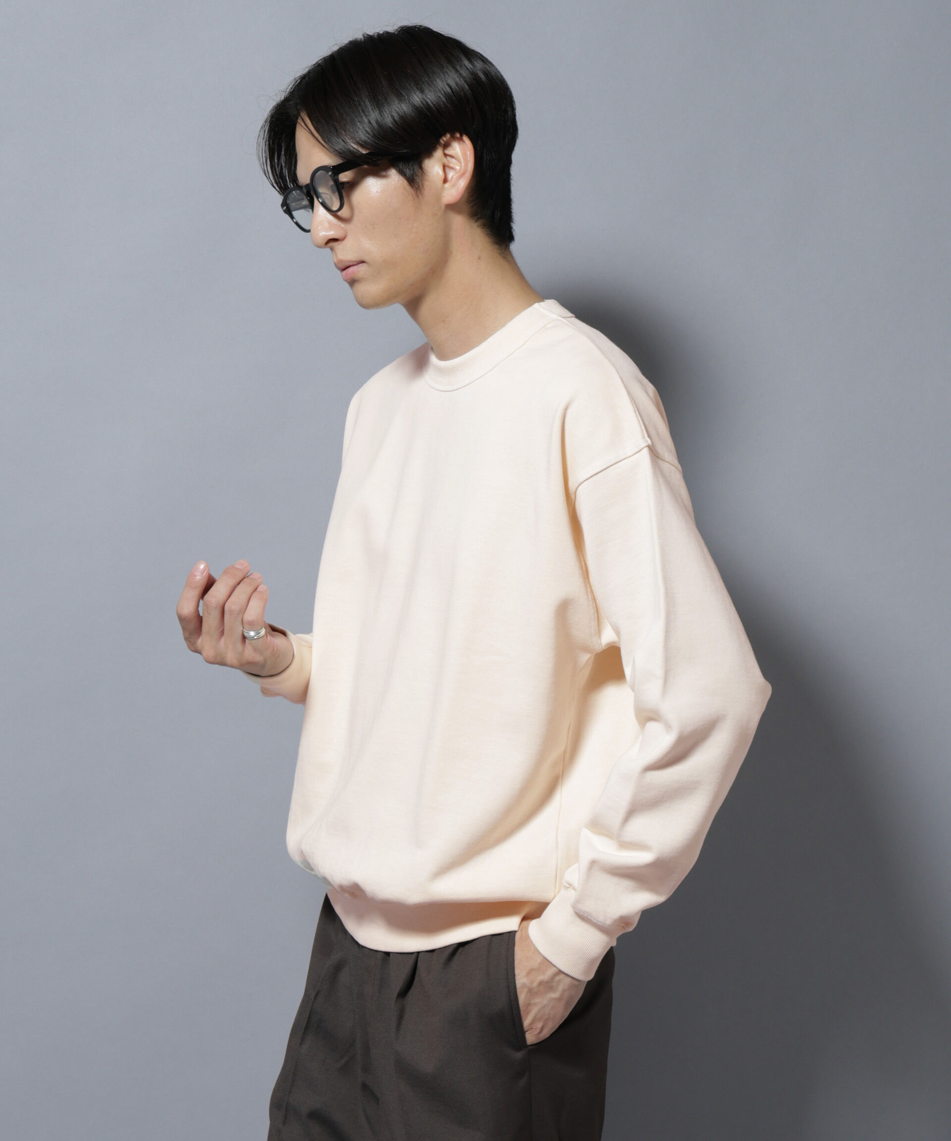 nano･universe「ヴィンテージライク クルーネックスウェット」|Tシャツ・カットソー|L.オレンジ1