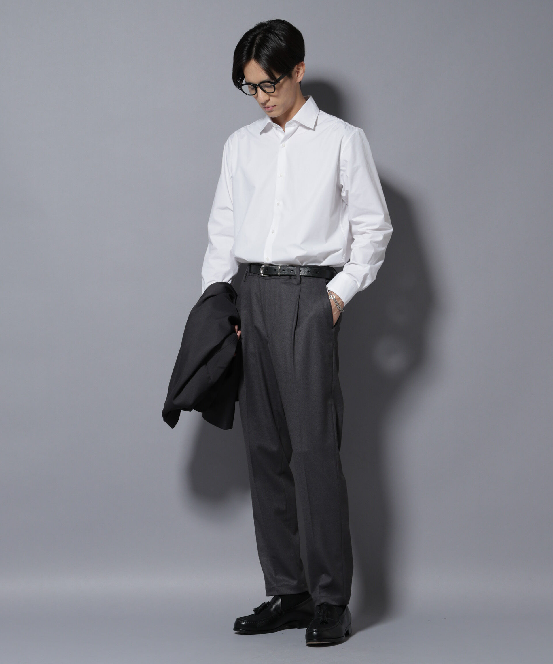 nano･universe「微起毛1タックテーパードパンツ」|チノ|