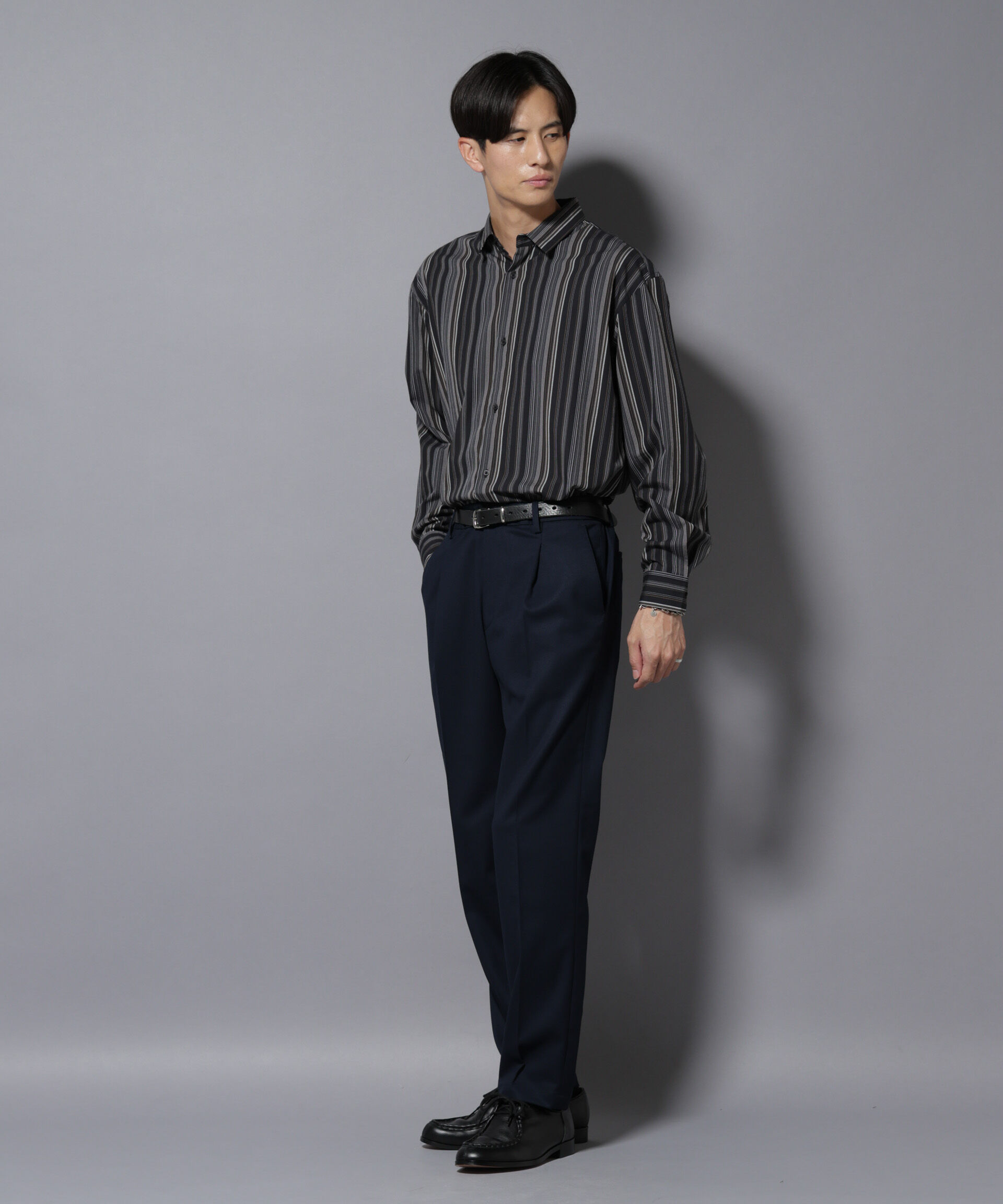 nano･universe「微起毛1タックテーパードパンツ」|チノ|