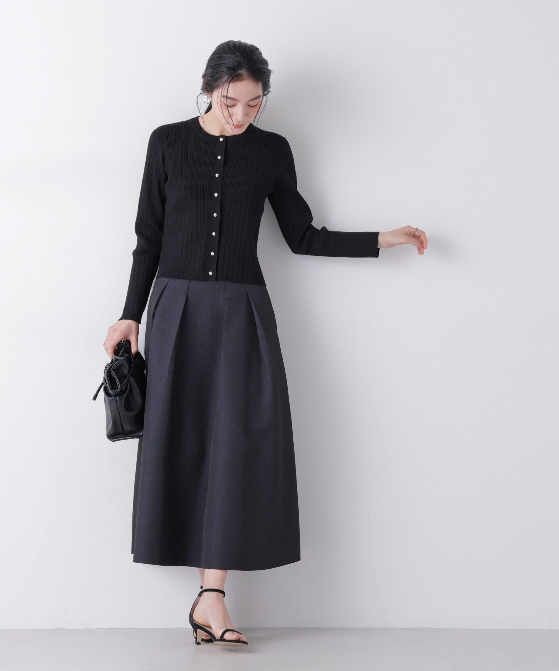 nano･universe「ジャガードボリュームタックスカート(セットアップ可)」|スカート|