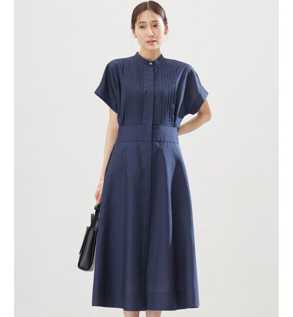 組曲「【洗える・ドライタッチ】シアーボイルフロントタック ワンピース」|ワンピース|ネイビー系