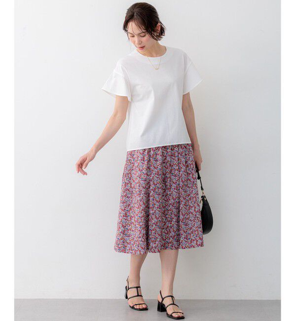 組曲「【WEB限定】プレーティング天竺フリルスリーブ Tシャツ」|Tシャツ・カットソー|