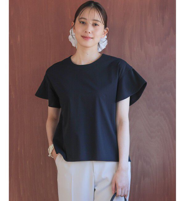 組曲「【WEB限定】プレーティング天竺フリルスリーブ Tシャツ」|Tシャツ・カットソー|