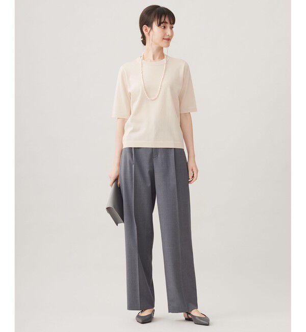 自由区「【洗える】TWラチネストレッチワイド パンツ」|その他|