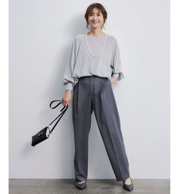 自由区「【洗える】TWラチネストレッチワイド パンツ」|その他|