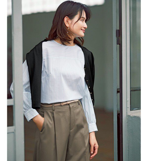 自由区「【洗える】TWラチネストレッチワイド パンツ」|その他|