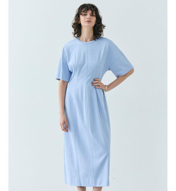 BEIGE,「【洗える】GLANTHUS / コットンカーブラインロングフレアワンピース」|ワンピース|Sax