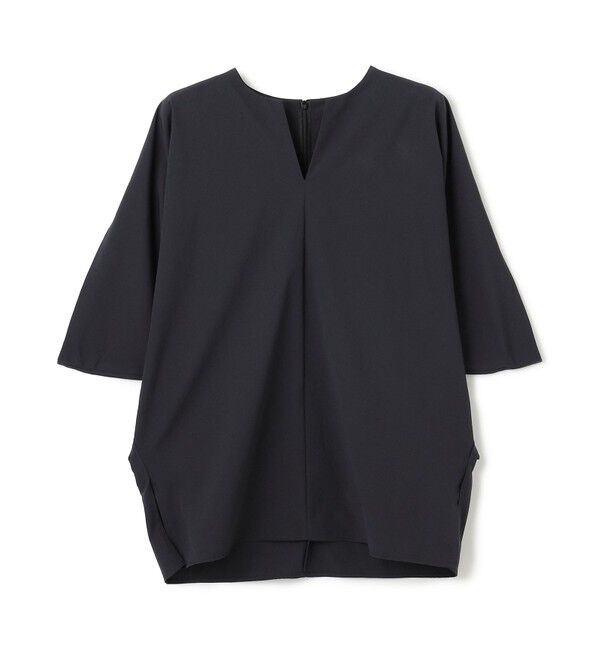 BEIGE,「【接触冷感/UVカット/洗える・BAILA 8.9月合併号掲載】YANN / Vスリットプルオーバーブラウス」|シャツ・ブラウス|