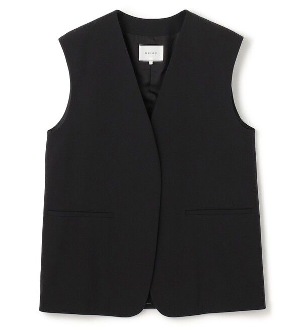 BEIGE,「【セットアップ対応・VERY 11月号掲載】ZEPHYR / ウールライクノーカラージレ」|ベスト・ジレ|