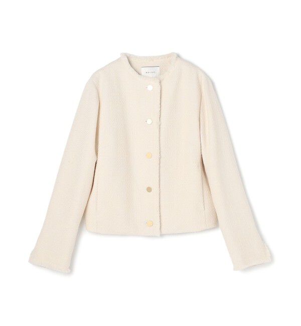 BEIGE,「【Oggi 10月号掲載】MULLIN / ウールツイードメタルボタンノーカラージャケット」|ノーカラージャケット|