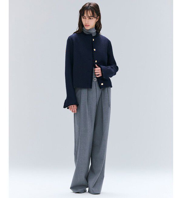 BEIGE,「【Oggi 10月号掲載】MULLIN / ウールツイードメタルボタンノーカラージャケット」|ノーカラージャケット|