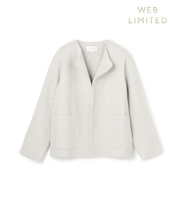 BEIGE,「【WEB限定】PAYSON / ウールリバーノーカラーショートコート」|ノーカラージャケット|