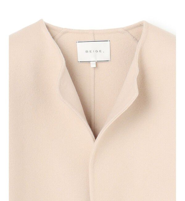 BEIGE,「【WEB限定】PAYSON / ウールリバーノーカラーショートコート」|ノーカラージャケット|