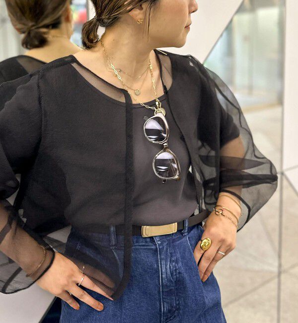 Rie Miller「ランタンスリーブシアー2WAYブラウス」|シャツ・ブラウス|