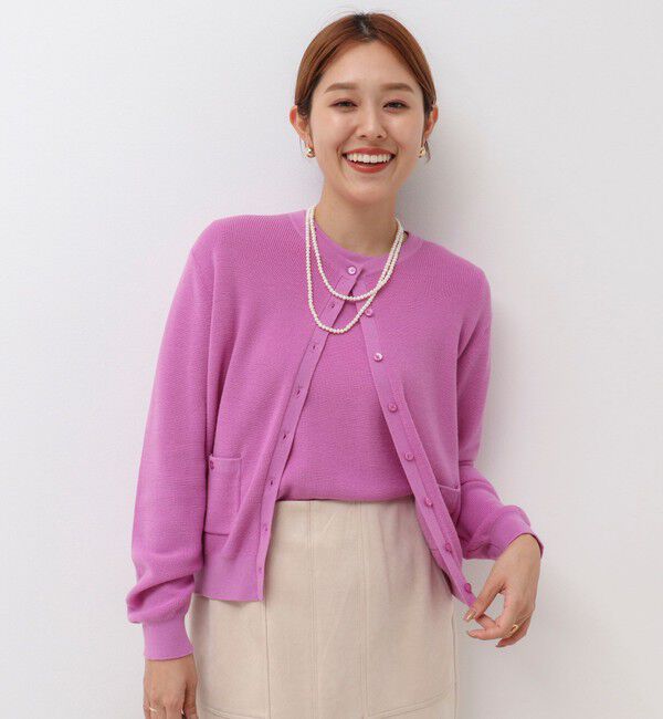 NOLLEY'S「《手洗い可能》ESPOIR 16G片畦5分袖プルオーバーニット」|ニット・セーター|