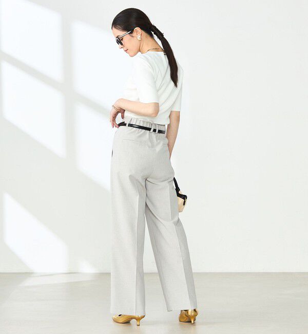 NOLLEY'S sophi「《手洗い可能》カシュクール風5分袖プルオーバーニット」|ニット・セーター|