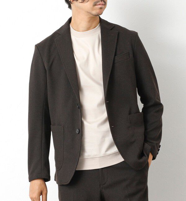 NOLLEY'S goodman「《ビジカジ/セットアップ対応》【尾州】先染めハニカムイージーJK 25AW」|テーラードジャケット|ダークブラウン