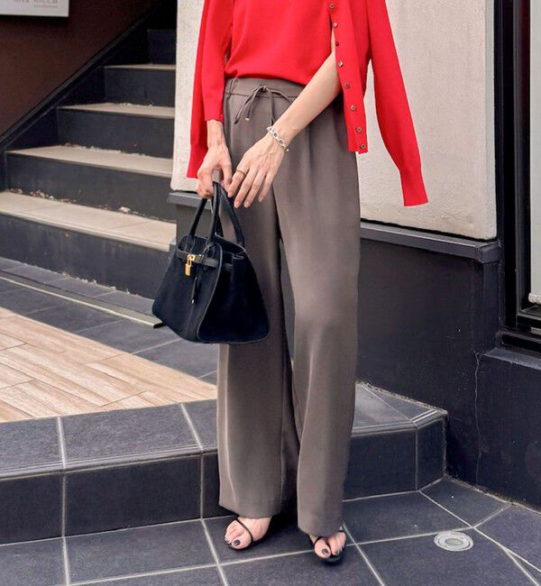 NOLLEY'S sophi「《セットアップ対応》ウォッシャブルダブルクロスサテンイージーワイドパンツ」|その他|