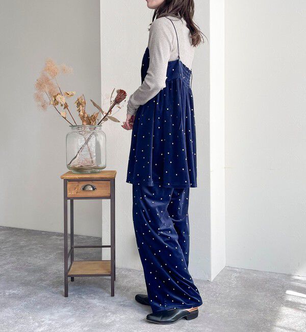 fredy emue「《セットアップ対応》ベロアドット刺繍キャミブラウス」|キャミソール|