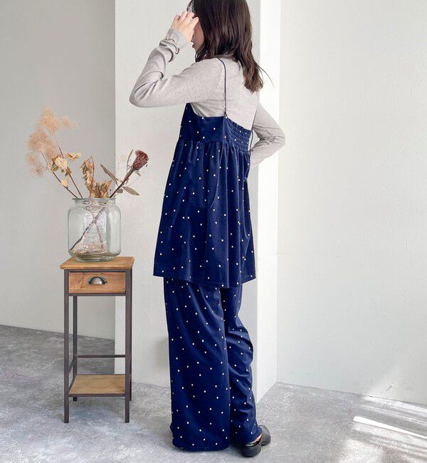 fredy emue「《セットアップ対応》ベロアドット刺繍キャミブラウス」|キャミソール|