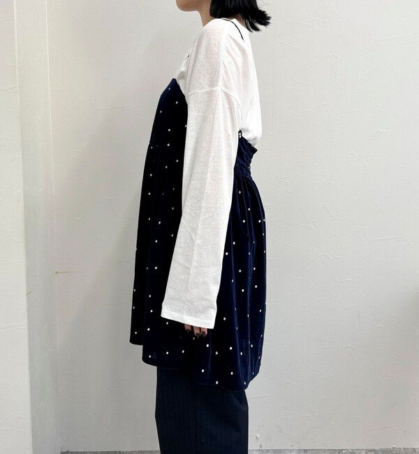 fredy emue「《セットアップ対応》ベロアドット刺繍キャミブラウス」|キャミソール|