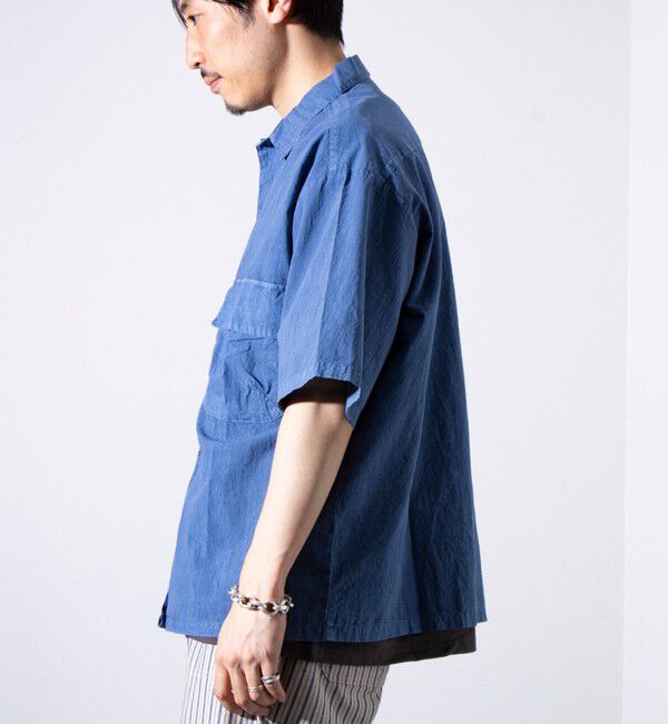 GLOSTER「【GLOSTER/グロスター】コットンピグメントショーツスリーブシャツ オーバーシャツ」|シャツ・ブラウス|