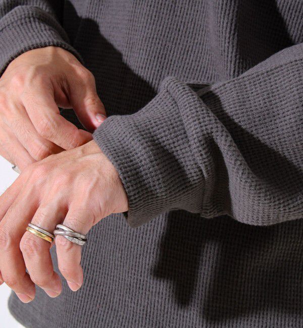 GLOSTER「【レイヤードに最適】起毛ワッフル 裾ドロストロンT」|Tシャツ・カットソー|