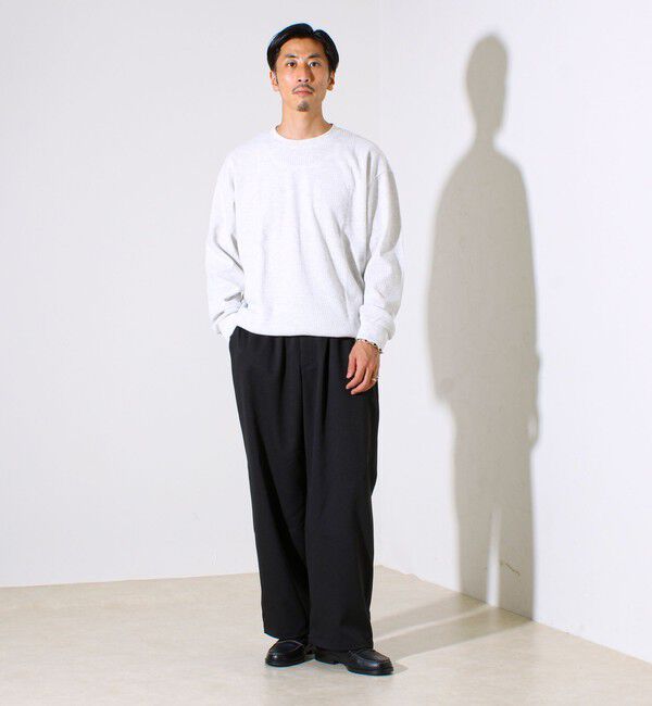 GLOSTER「【レイヤードに最適】起毛ワッフル 裾ドロストロンT」|Tシャツ・カットソー|