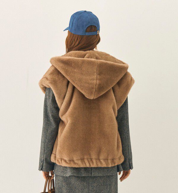 fredy emue「フェイクファーフードベスト」|ベスト・ジレ|