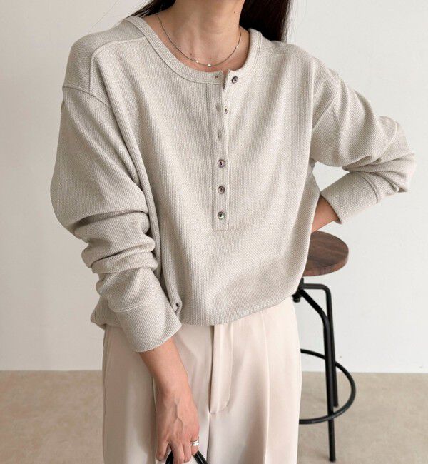 fredy emue「2WAYヘンリーラメプルオーバー」|Tシャツ・カットソー|アイボリー