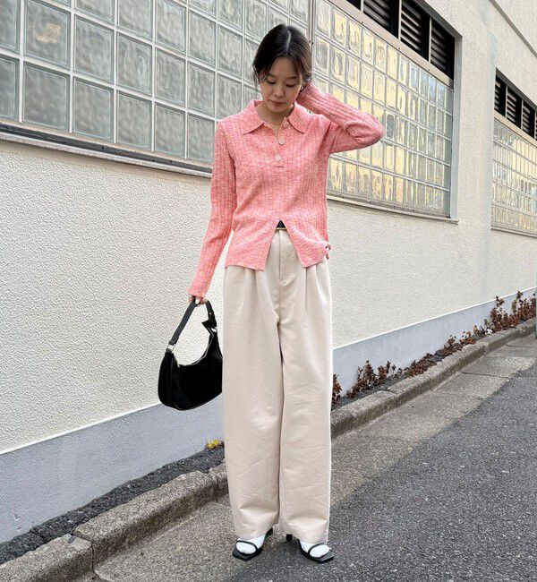 fredy emue「センタースリット衿付きプルオーバー」|ニット・セーター|