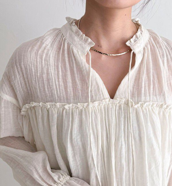 fredy emue「LINEN混シアー楊柳ブラウス」|シャツ・ブラウス|