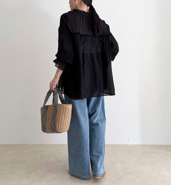 fredy emue「LINEN混シアー楊柳ブラウス」|シャツ・ブラウス|