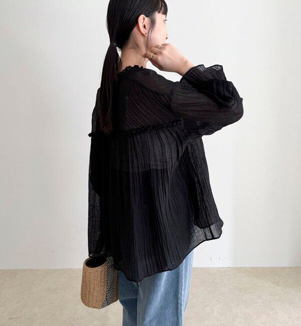 fredy emue「LINEN混シアー楊柳ブラウス」|シャツ・ブラウス|