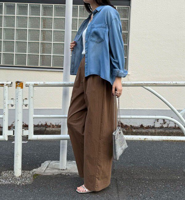 fredy emue「コットンナイロンタックギャザーパンツ」|チノ|