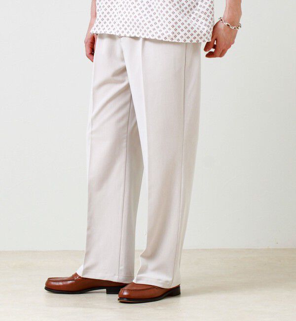 GLOSTER「【美シルエット】ミディアムストレート フレアパンツ」|チノ|