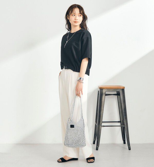 fredy emue「カットジョーゼット5分袖プルオーバー」|Tシャツ・カットソー|