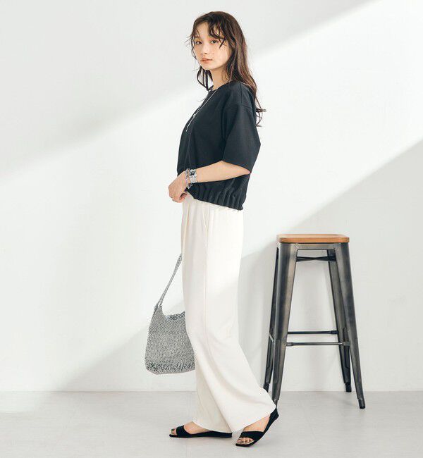 fredy emue「カットジョーゼット5分袖プルオーバー」|Tシャツ・カットソー|