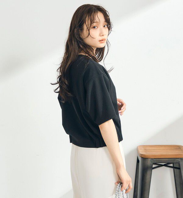 fredy emue「カットジョーゼット5分袖プルオーバー」|Tシャツ・カットソー|