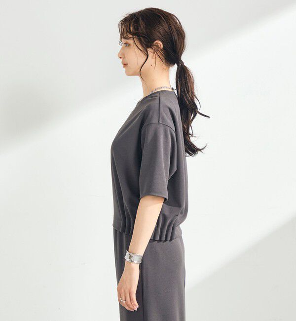 fredy emue「カットジョーゼット5分袖プルオーバー」|Tシャツ・カットソー|