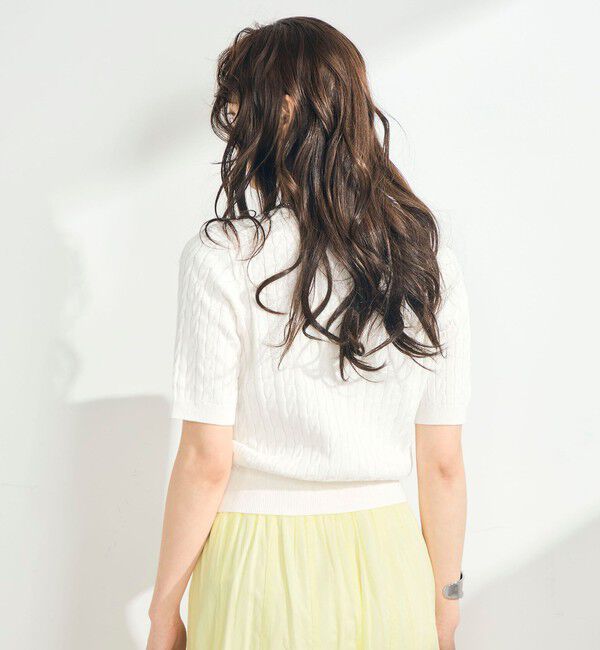 fredy emue「【毎年大人気！/完売必須】FR刺しゅうケーブル柄半袖カーディガン」|カーディガン|