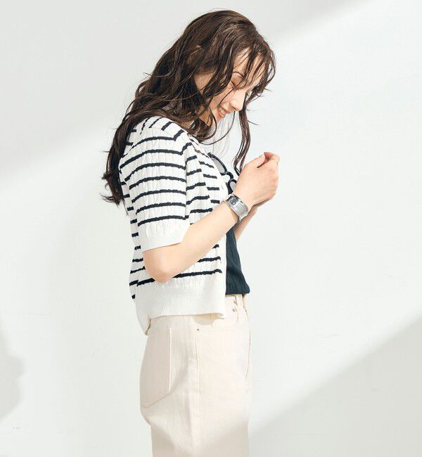 fredy emue「【毎年大人気！/完売必須】FR刺しゅうケーブル柄半袖カーディガン」|カーディガン|