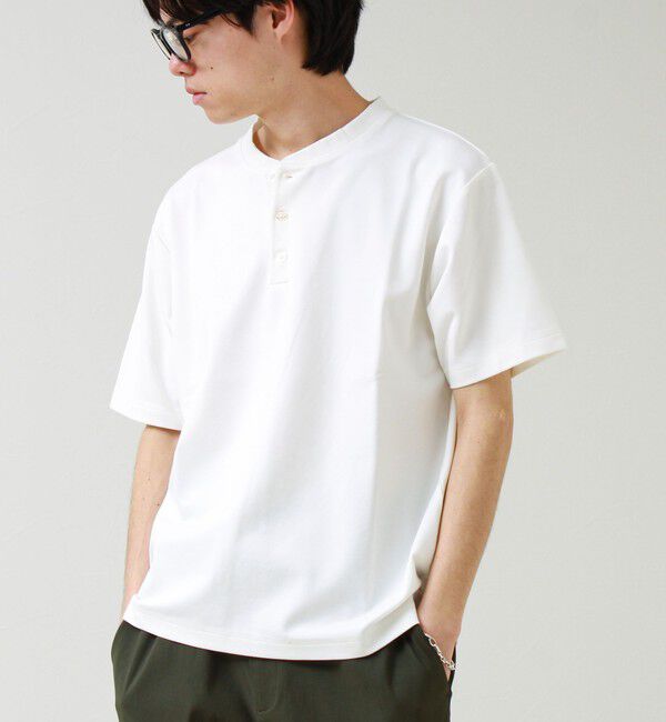GLOSTER「【抗菌防臭】ポンチ素材 ヘンリーネックTシャツ」|Tシャツ・カットソー|
