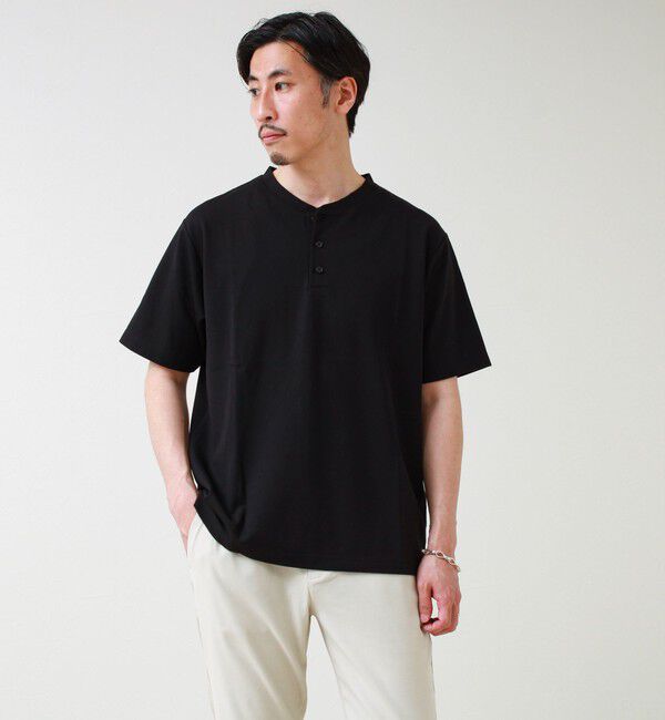 GLOSTER「【抗菌防臭】ポンチ素材 ヘンリーネックTシャツ」|Tシャツ・カットソー|