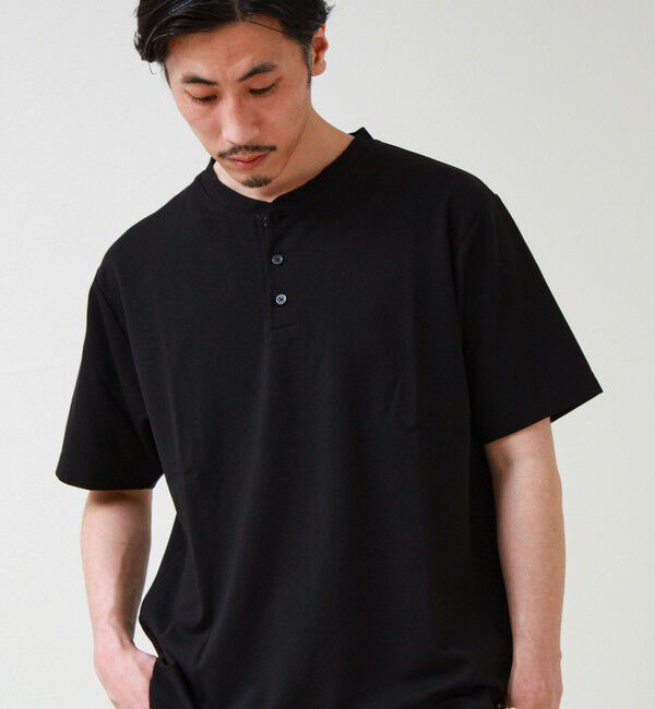 GLOSTER「【抗菌防臭】ポンチ素材 ヘンリーネックTシャツ」|Tシャツ・カットソー|
