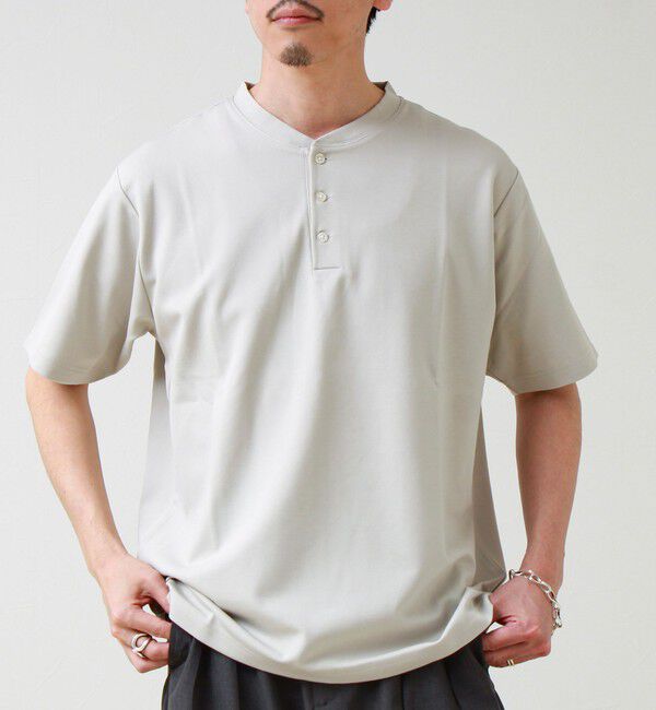 GLOSTER「【抗菌防臭】ポンチ素材 ヘンリーネックTシャツ」|Tシャツ・カットソー|