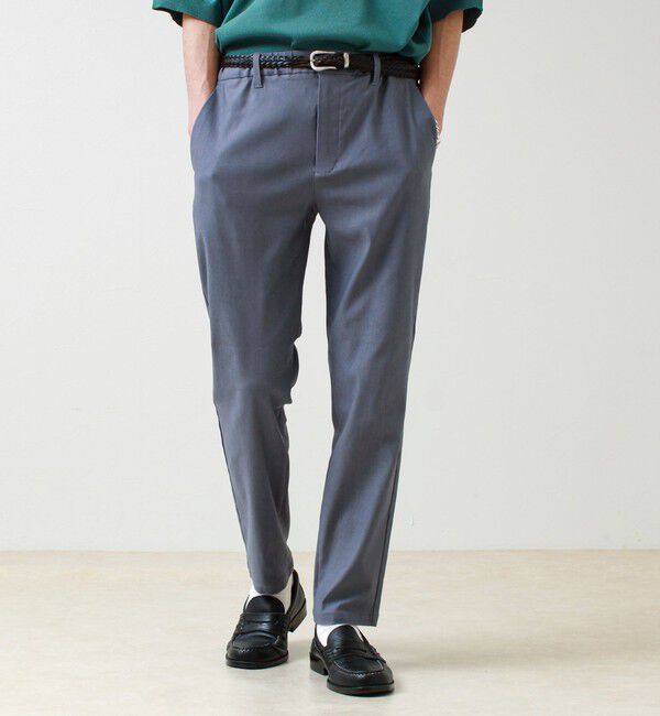 GLOSTER「【快適ストレッチ】flexibleイージーパンツ」|チノ|ライトグレー