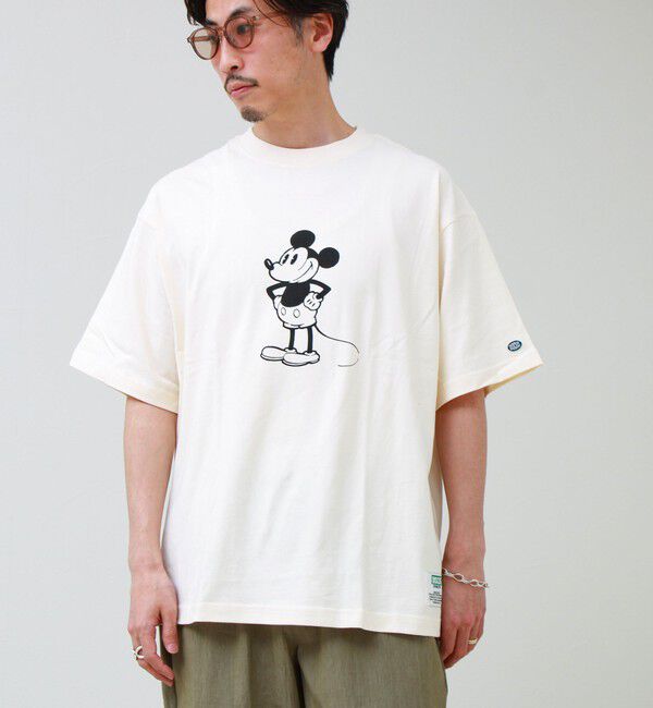 GLOSTER「【DISCUS】Disney ミッキープリントTシャツ」|Tシャツ・カットソー|