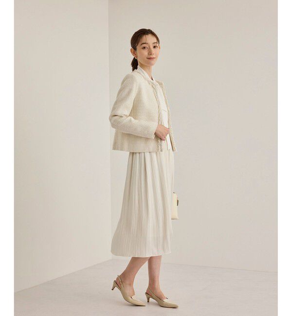 ROPE「【雑誌掲載】ミックスツイードノーカラージャケット」|ノーカラージャケット|