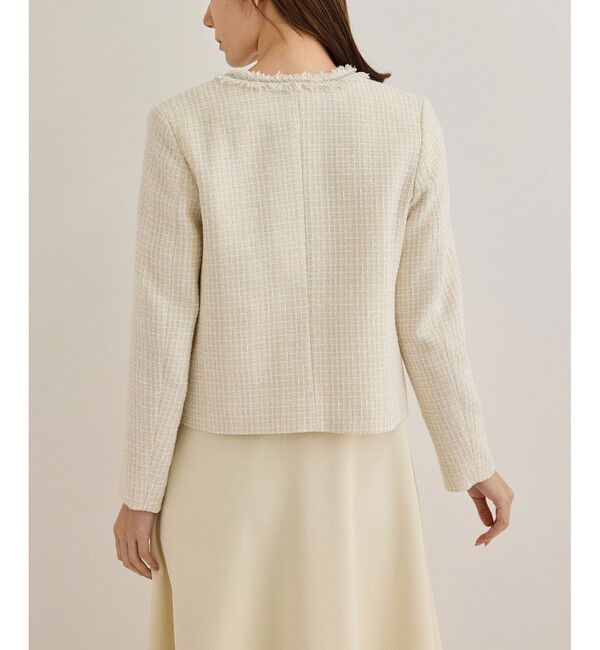 ROPE「【雑誌掲載】ミックスツイードノーカラージャケット」|ノーカラージャケット|